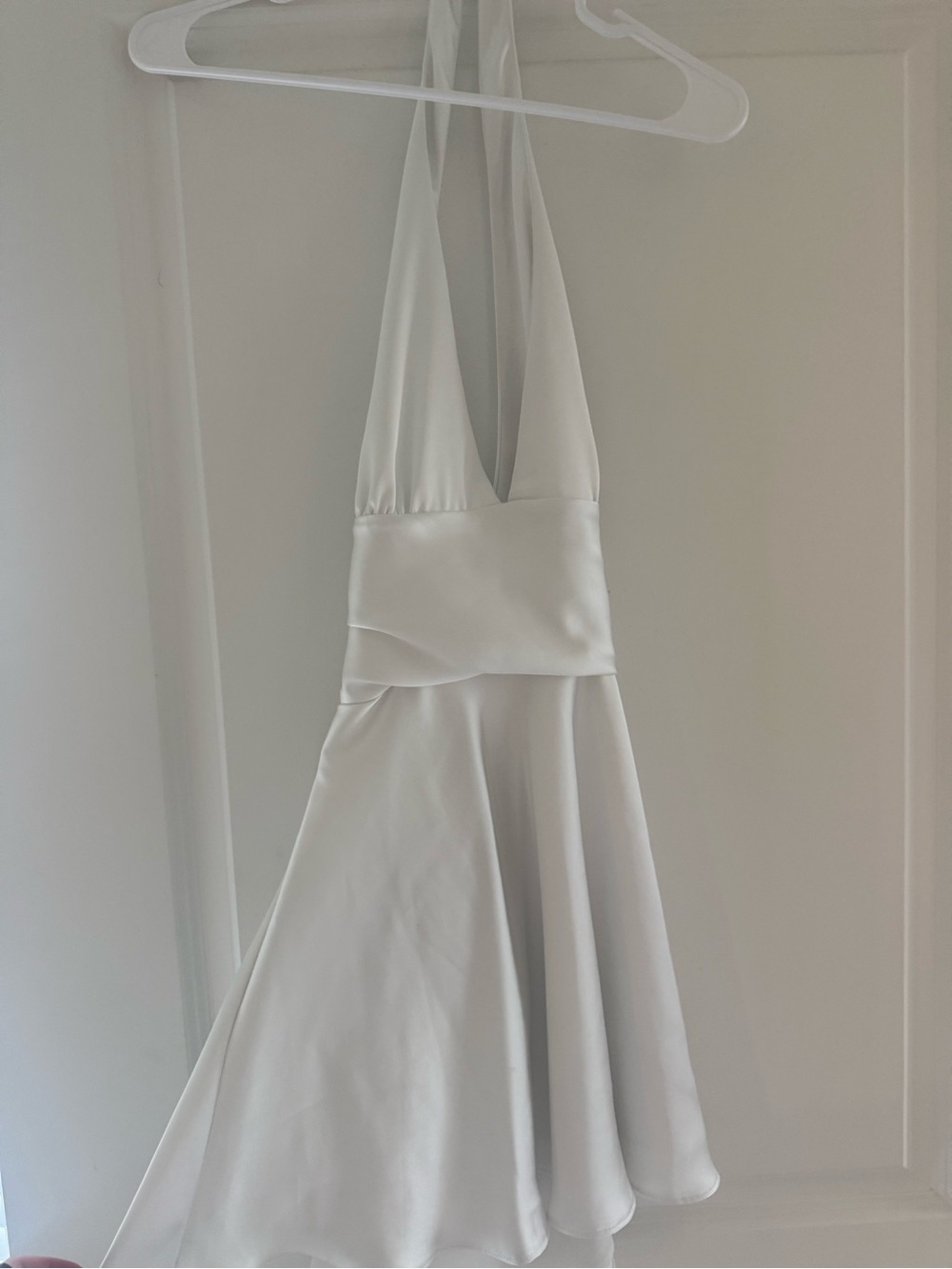 New Zara Halter Satin Fit-and-Flare Dress